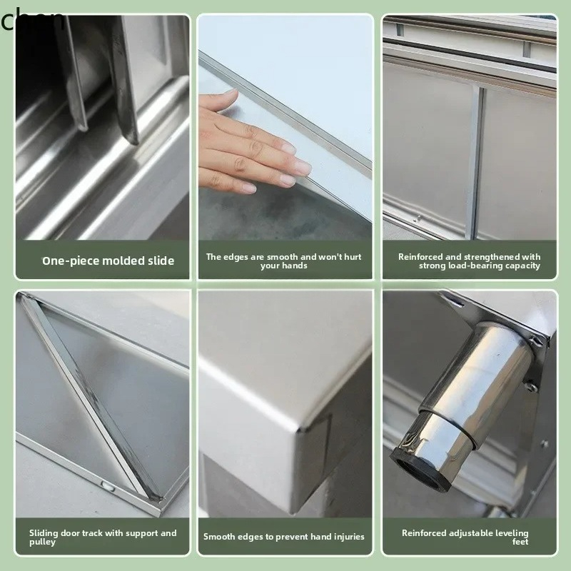 주방 스테인리스 스틸 워크탑 슬라이딩 도어 도마 수납장 - Commercial Kitchen Worktops 리뷰 및 가격
