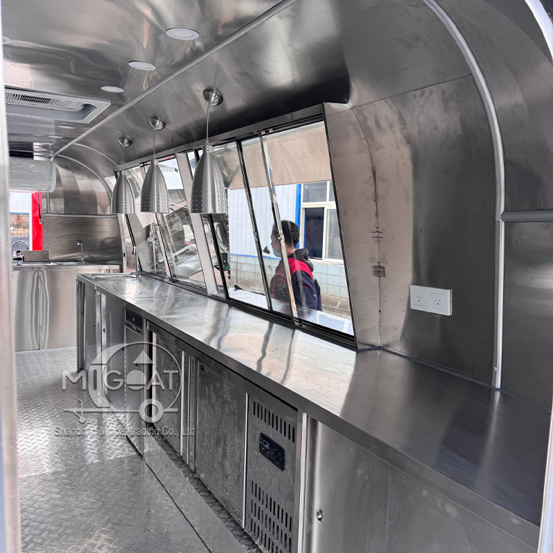 스테인리스 스틸 이동식 주방 카트 야외 푸드 트레일러  - Commercial Kitchen Worktops 리뷰 및 가격