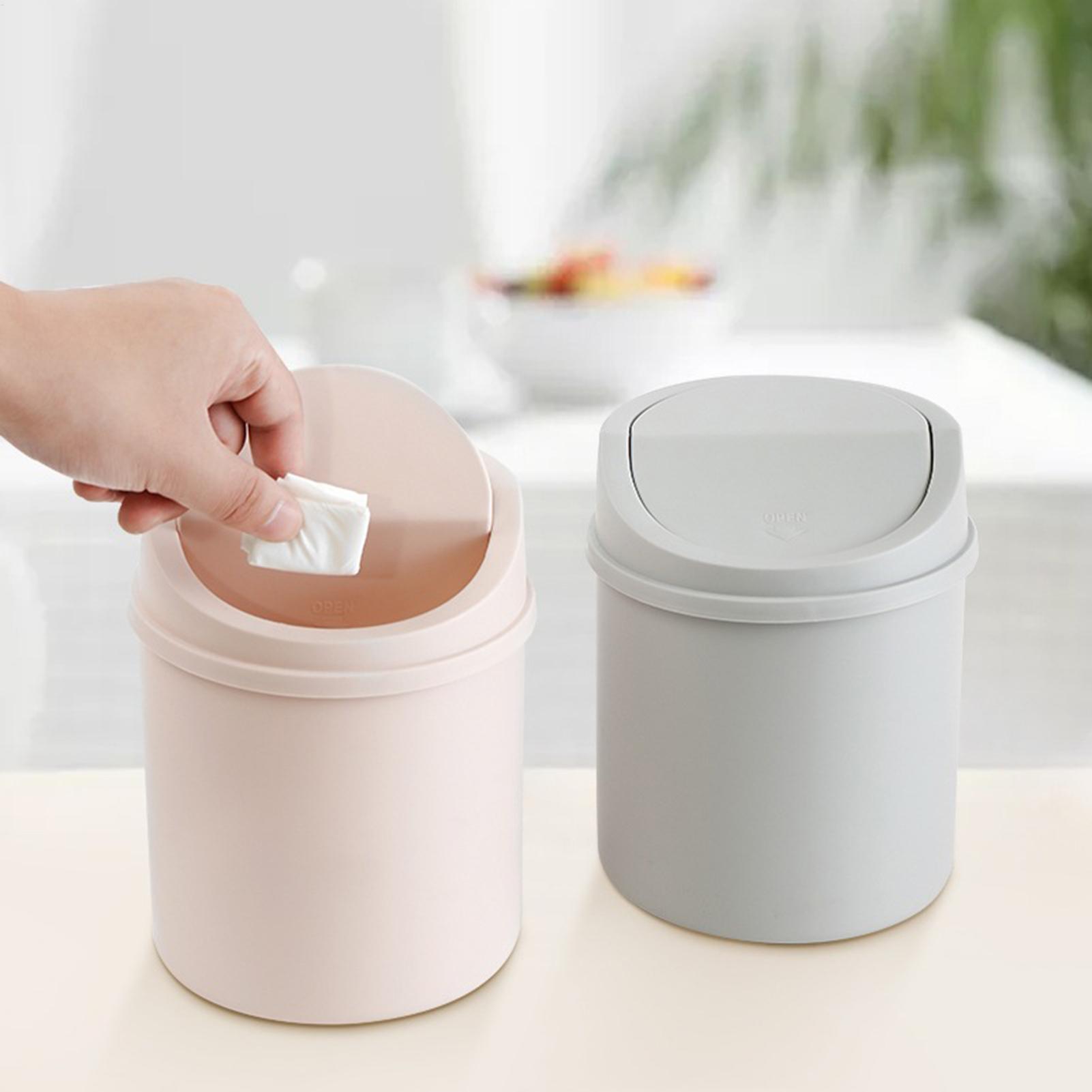뚜껑이 있는 미니 데스크탑 쓰레기통 1개, 원통형 테이 - Commercial Kitchen Bin 리뷰 및 가격